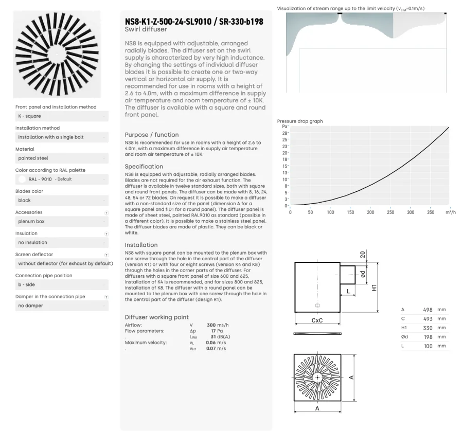SMAY diffuser selection software