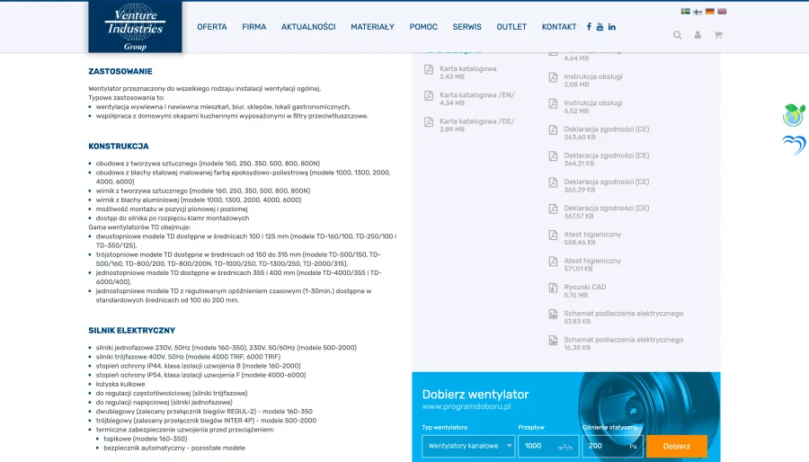 Venture Industries &mdash; Documents attached to the product