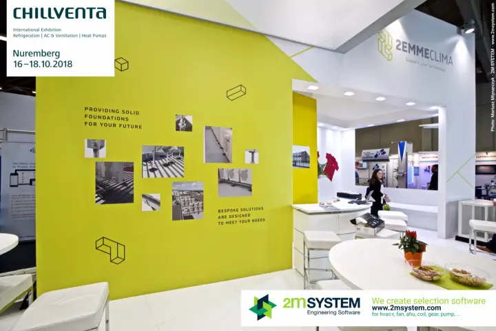 2Emmeclima logo wall reading "Support your technology" beside the photo wall at Chillventa 2018