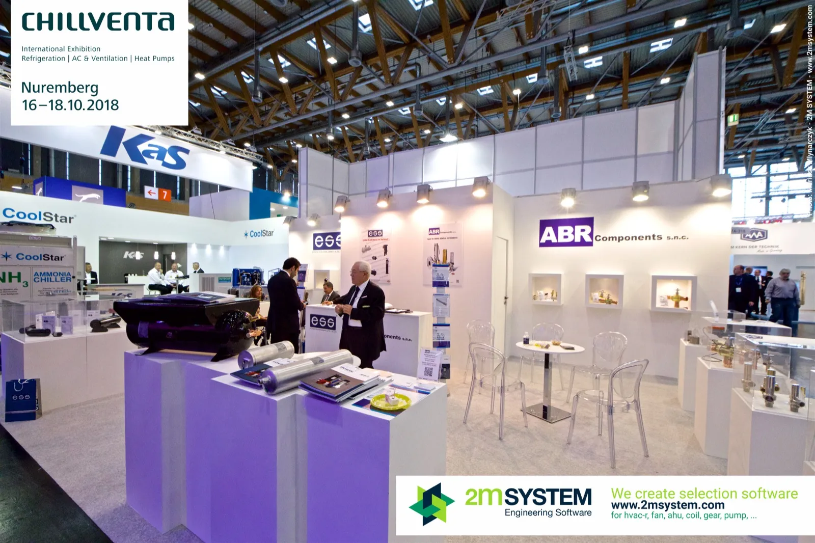ABR Components and ESS stand with refrigeration valves and receivers at Chillventa 2018