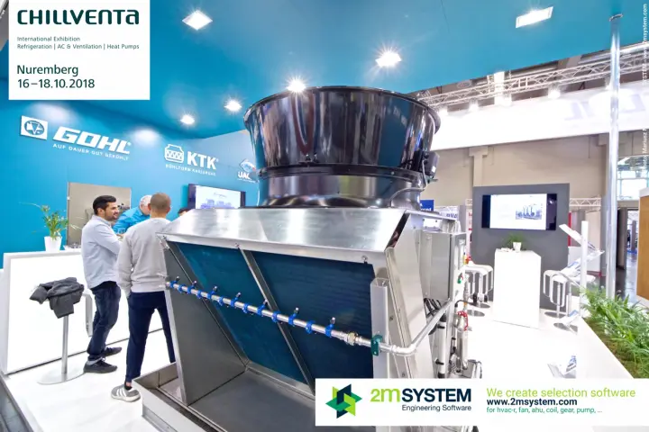 Adiabatic dry cooler with large fan diffuser on the Gohl and KTK stand