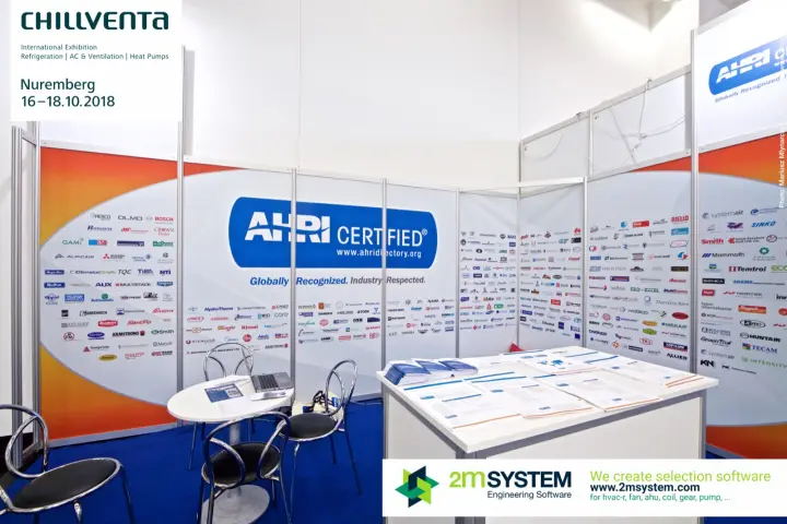 AHRI Certified stand with walls of manufacturer logos