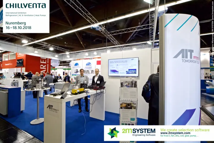 AIT Austrian Institute of Technology stand with building optimisation screen