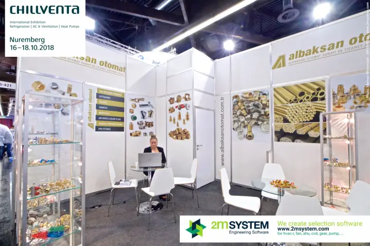 Albaksan Otomat shell-scheme stand with brass fittings in glass cabinets