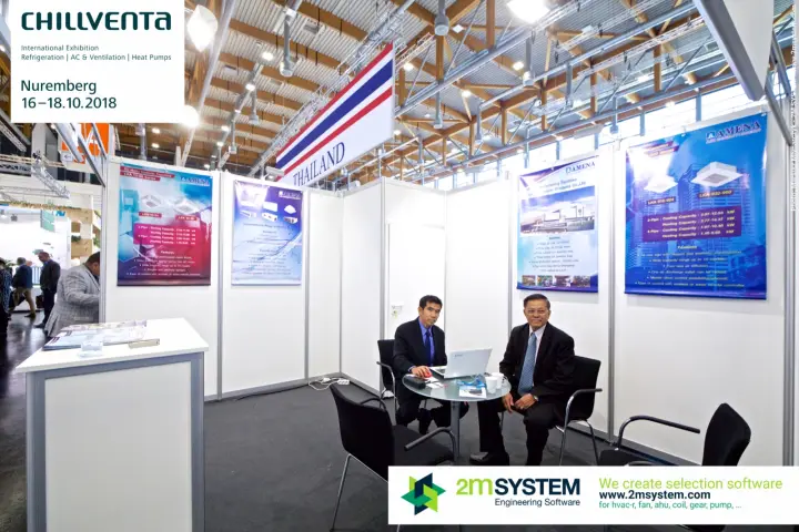 Amena booth in the Thailand pavilion with cassette unit posters at Chillventa 2018