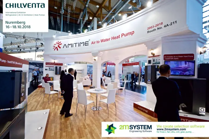 Amitime arched stand with air-to-water heat pumps and white lounge seating