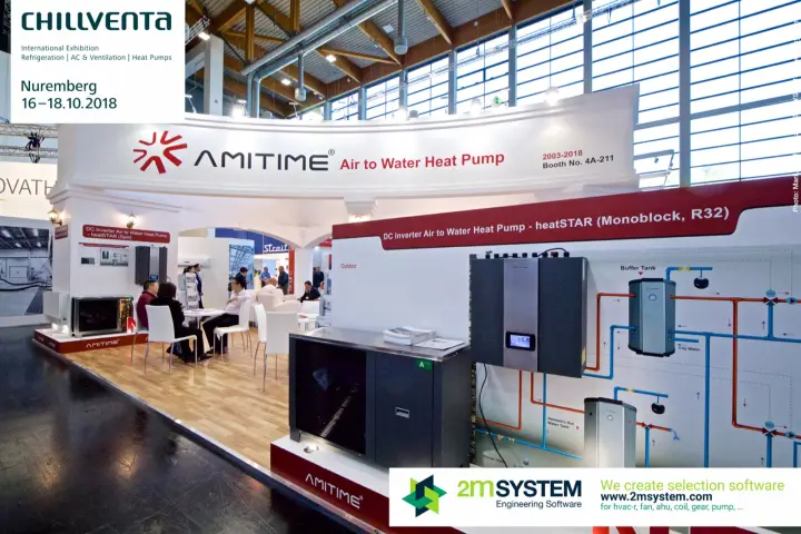 Amitime heatSTAR R32 monoblock heat pump with buffer tank system diagram
