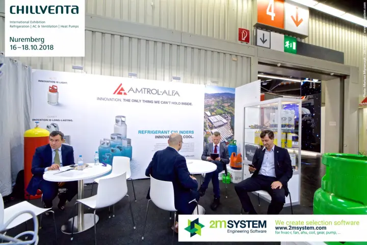 Amtrol-Alfa wall with XLITE and COMET refrigerant cylinder slogans