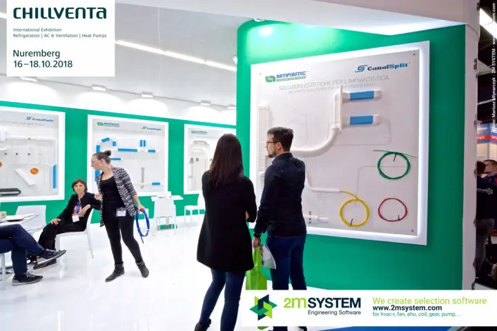 Artiplastic display board of CanalSplit trunking and coloured cable rings at Chillventa 2018