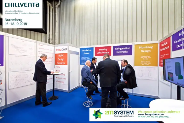 AstraCAD stand offering HVAC design, BIM and calculation services