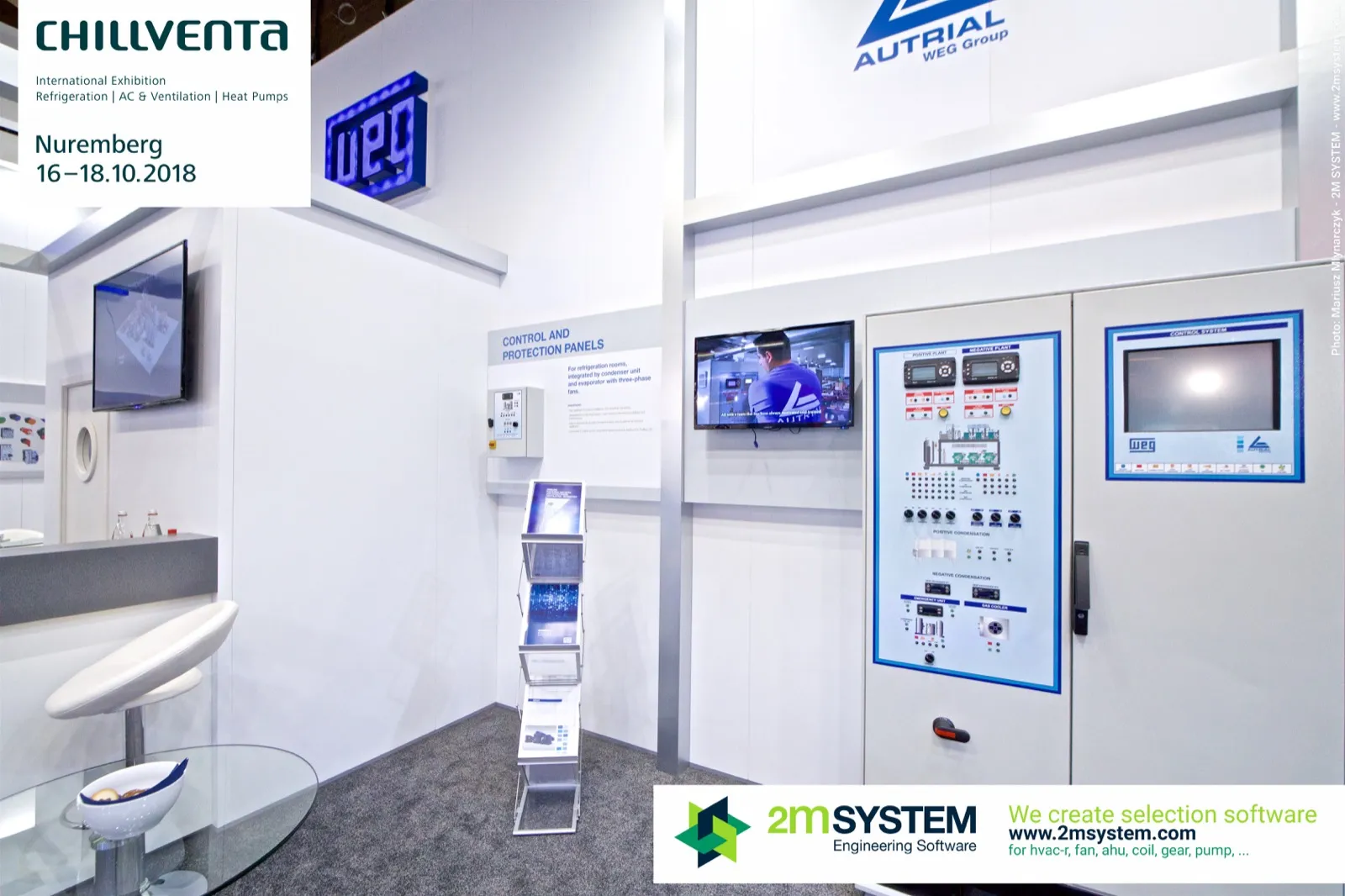 Autrial WEG Group refrigeration control cabinets on the WEG stand at Chillventa 2018