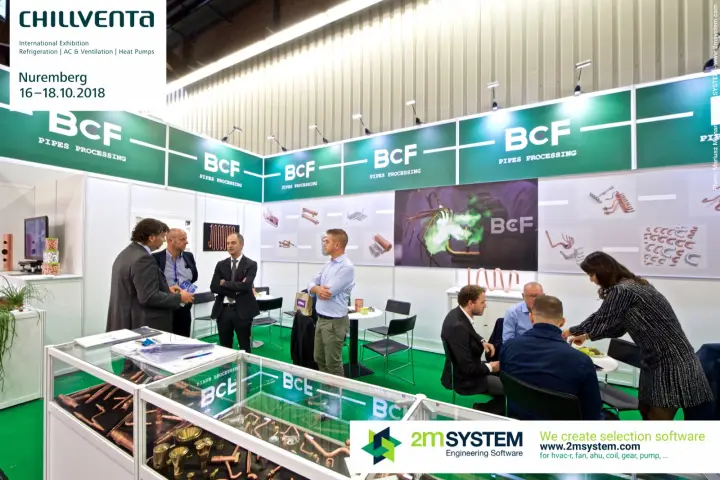 BcF Pipes Processing stand with meetings and brazed fittings at Chillventa 2018