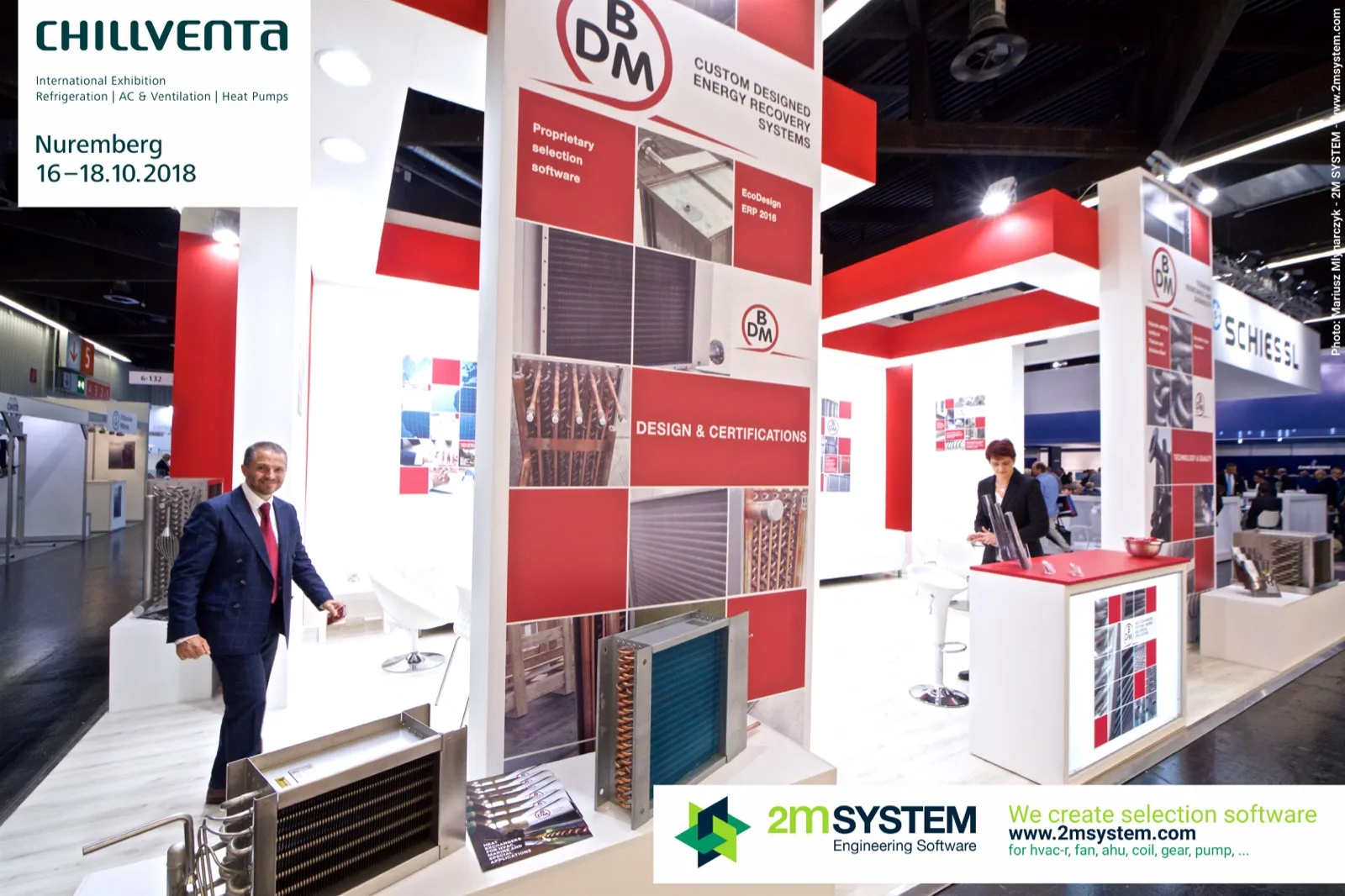 BDM column on custom designed energy recovery systems with coil samples at Chillventa 2018