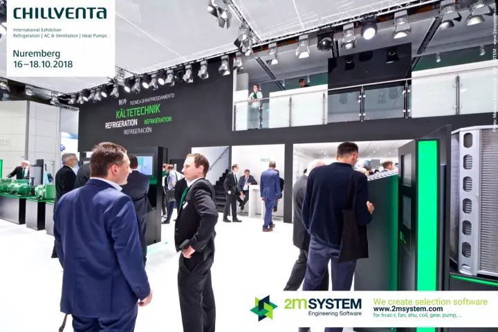 Bitzer stand interior with press area and glass-fronted upper deck at Chillventa 2018