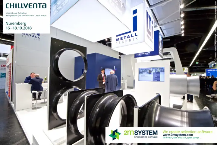 Black fan inlet rings and panels displayed by LTi Metalltechnik