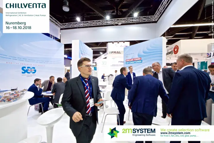 Busy Sinclair stand with the Sinclair Tower Air Conditioner panel at Chillventa 2018