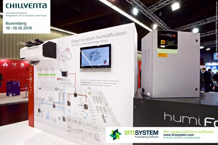 Carel humiFog direct and humiSonic humidifiers with boss mini IoT graphic
