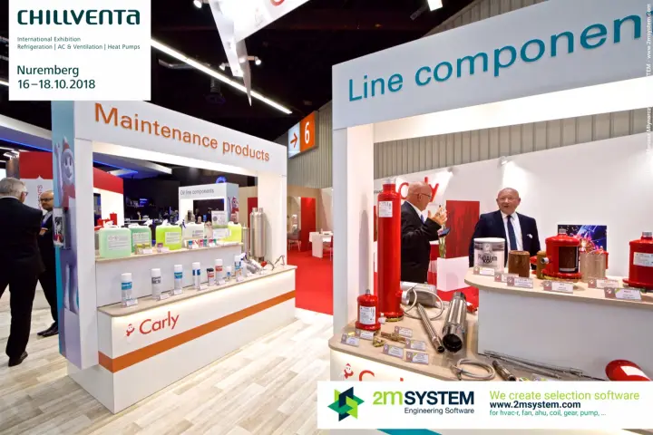 Carly maintenance products and line components display modules at Chillventa 2018