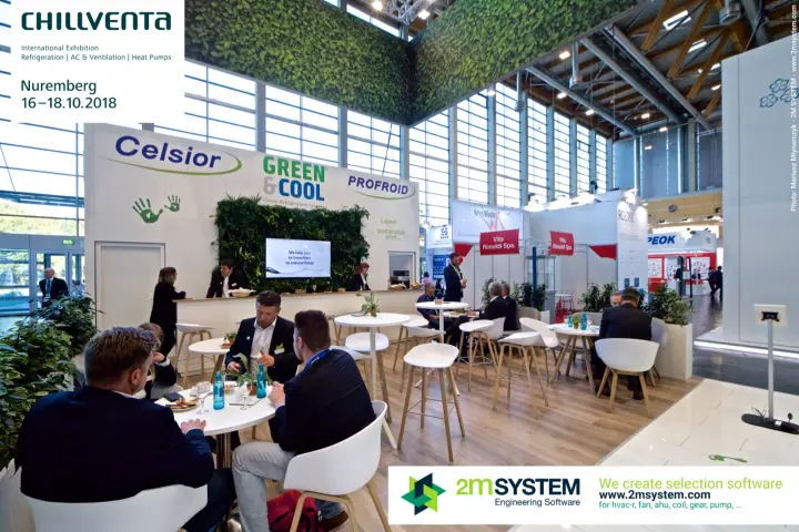 Celsior, Green & Cool and Profroid lounge with living green wall and bar at Chillventa 2018
