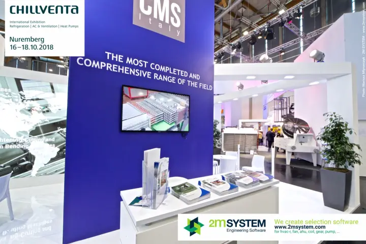CMS Italy brochure counter and screen showing coil production