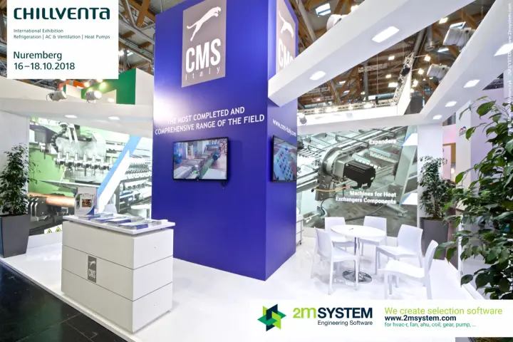 CMS Italy stand with machines for heat exchanger components