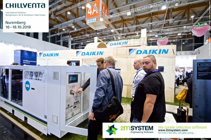 Control panel of a Tewis CO2 refrigeration pack explained on the Daikin stand at Chillventa 2018
