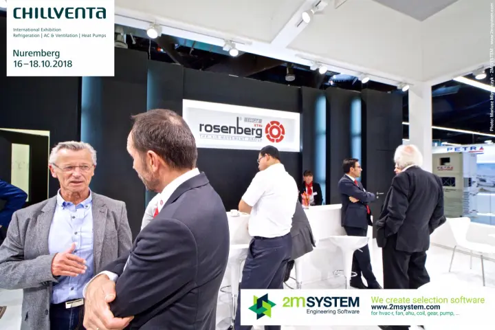 Conversations at the Rosenberg counter in front of the black wall at Chillventa 2018