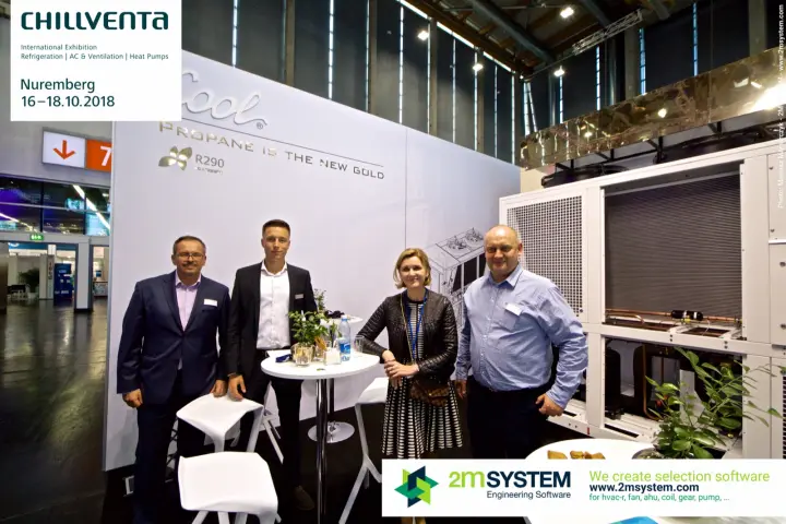 Cool team in front of the "Propane is the new gold" wall at Chillventa 2018