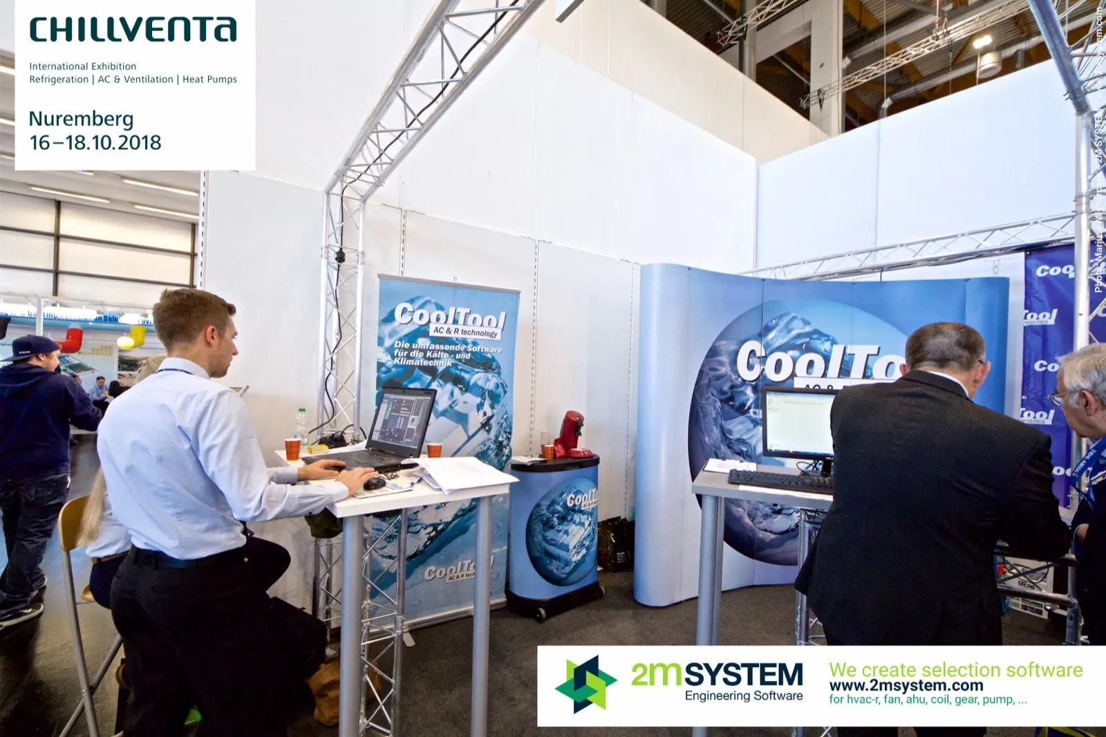 CoolTool software demo desks with AC & R technology roll-ups at Chillventa 2018