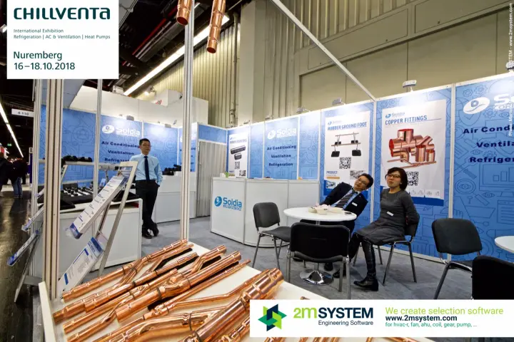 Copper branch joints in front of the Soldia stand and its meeting corner