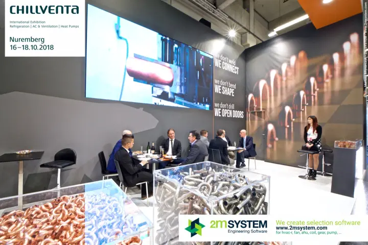Copper and steel return bends on display at the CFT stand at Chillventa 2018