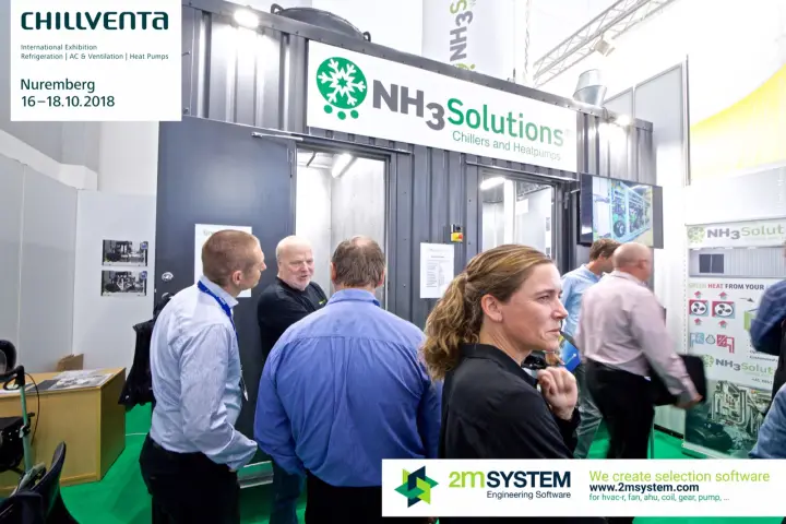 Crowd at the NH3 Solutions chiller and heat pump container at Chillventa 2018