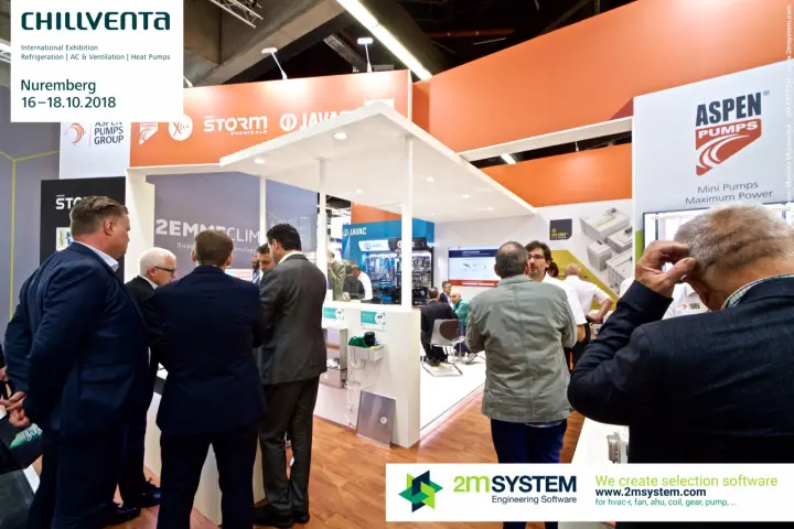 Crowded Aspen Pumps Group stand under its orange multi-brand fascia