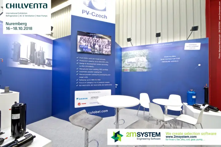 Culobel pressure vessel stand with references board and history video