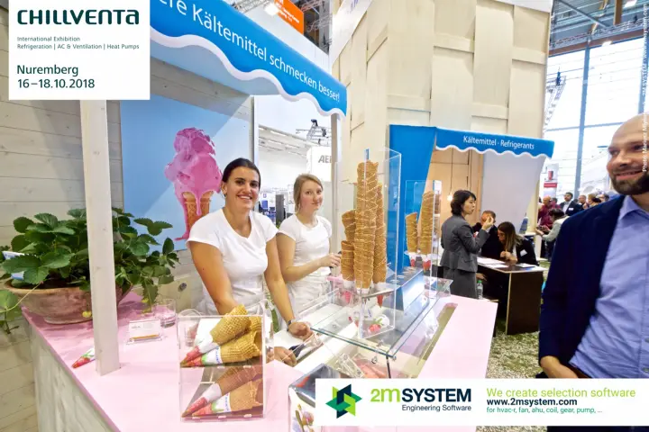 Daikin ice cream counter under a refrigerants slogan at Chillventa 2018