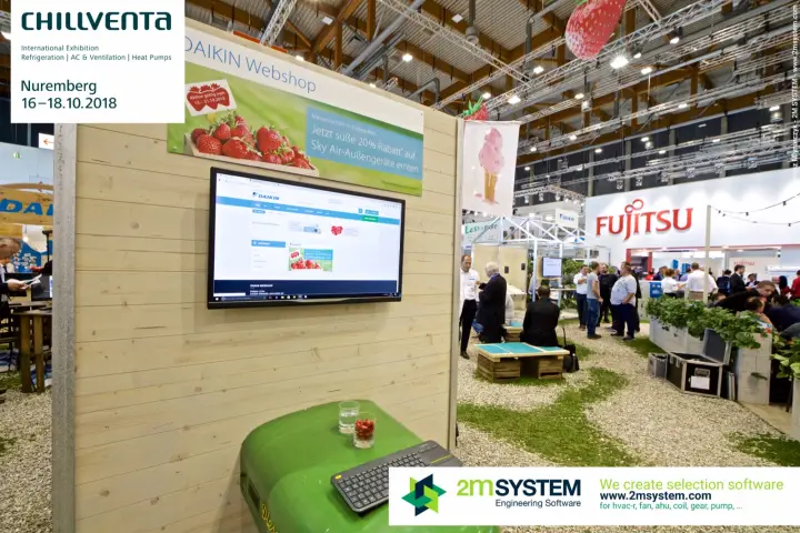 DAIKIN Webshop station with a Sky Air outdoor unit promotion at Chillventa 2018