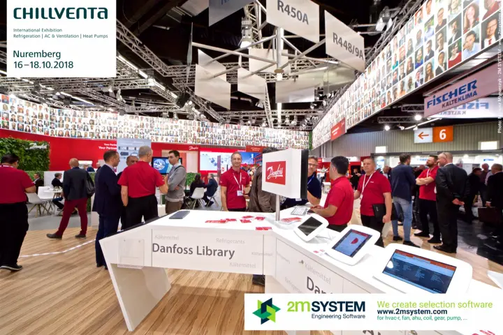 Danfoss Library refrigerant counter with tablets and R450A signs at Chillventa 2018