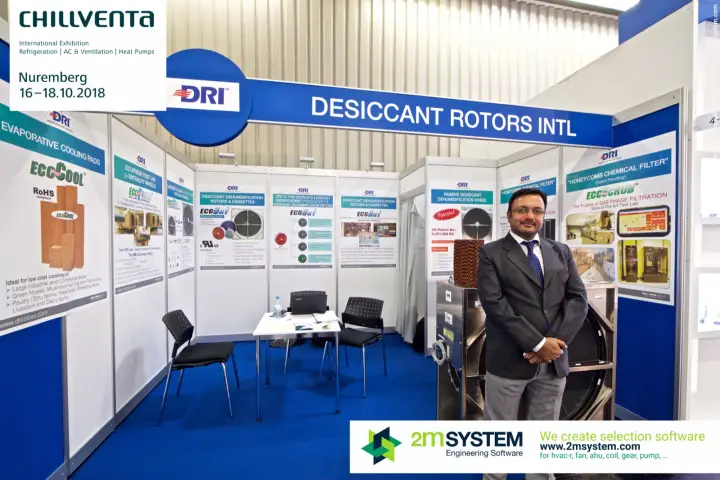 Desiccant Rotors International stand with EcoCool pad and rotor posters