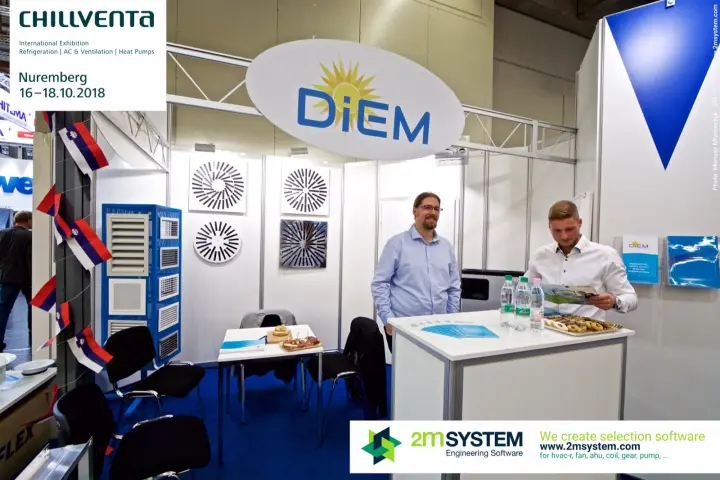 DiEM team at the counter beneath the oval sun logo