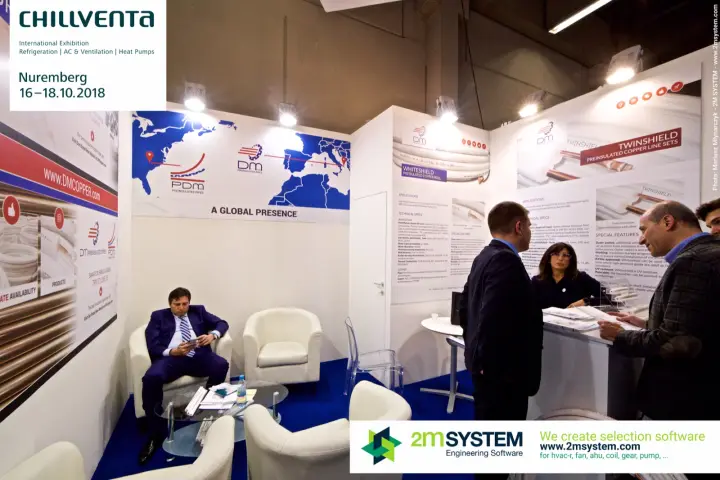 DM preinsulated copper pipes stand with Whiteshield and Twinshield panels at Chillventa 2018