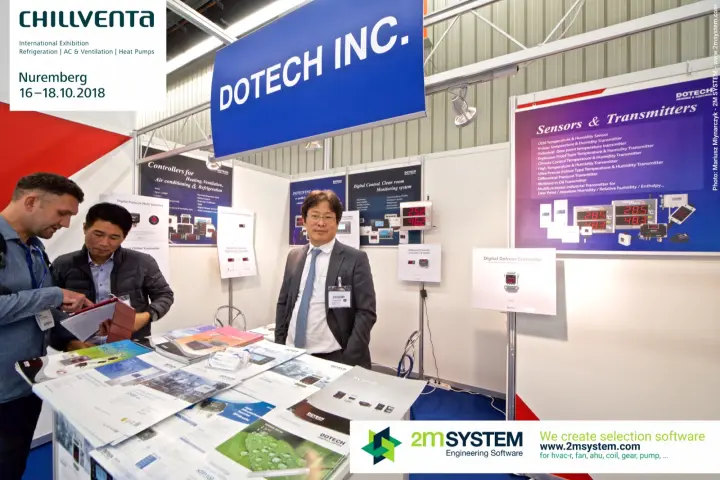 Dotech stand with sensors, transmitters and HVAC&R controllers at Chillventa 2018
