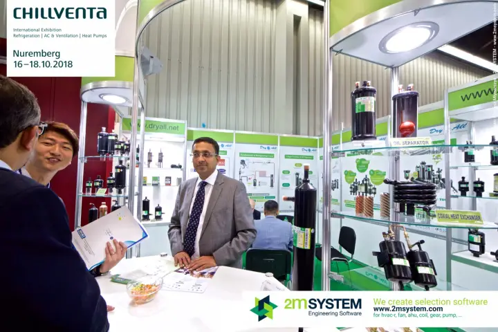 Dry All staff with visitors among filter driers and oil separators at Chillventa 2018