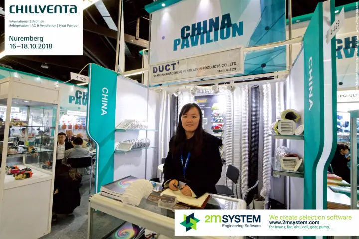 Duct+ stand of Shanghai Chaosheng with flexible ducts and plastic grilles