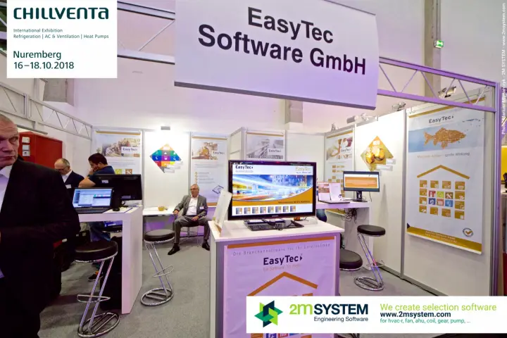EasyTec Software stand with trade software demo screens at Chillventa 2018