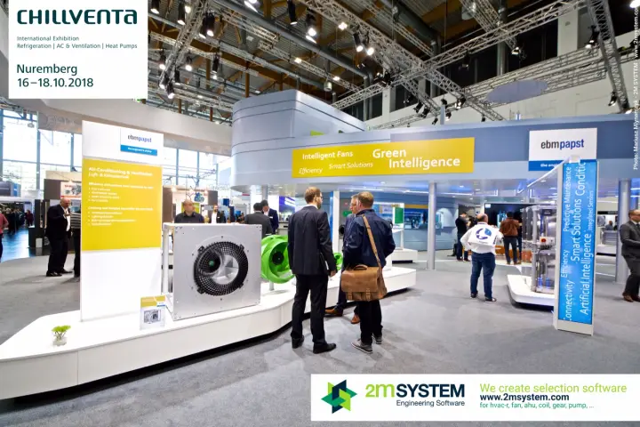 ebm-papst air-conditioning and ventilation zone with plug fan display at Chillventa 2018