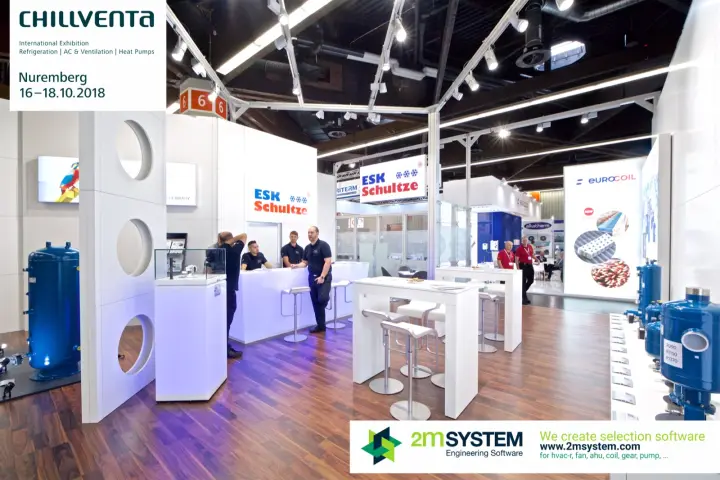 ESK Schultze stand with blue refrigerant receivers and vessels