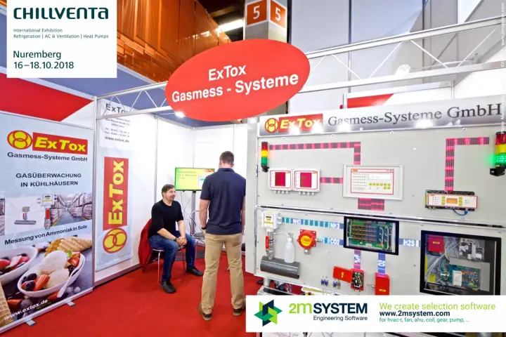 ExTox gas detection demo board with NH3, CO2 and H2S sensors at Chillventa 2018