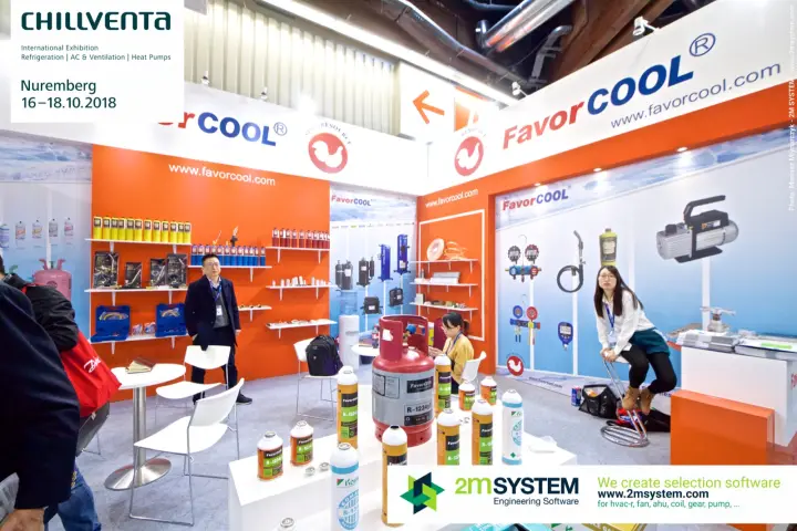 FavorCool refrigerant cylinders and service tools on display
