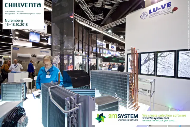 Finned heat exchanger coils on the LU-VE Group display table at Chillventa 2018