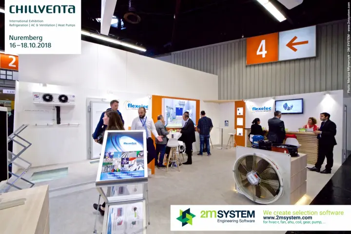 Flexelec heating cable poster, unit cooler and fan display at Chillventa 2018